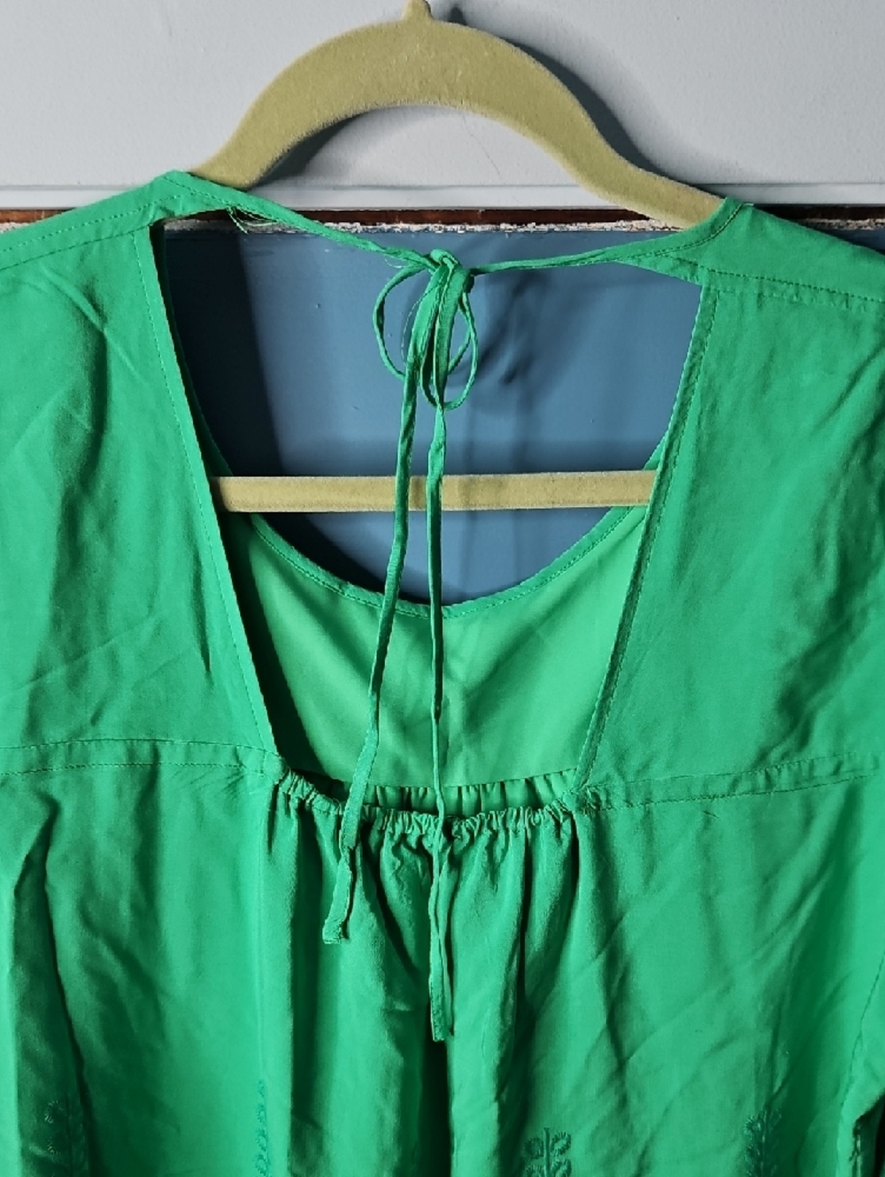 Crown & Ivy Green Embroidered Shift Dress XL - Picture 6 of 11